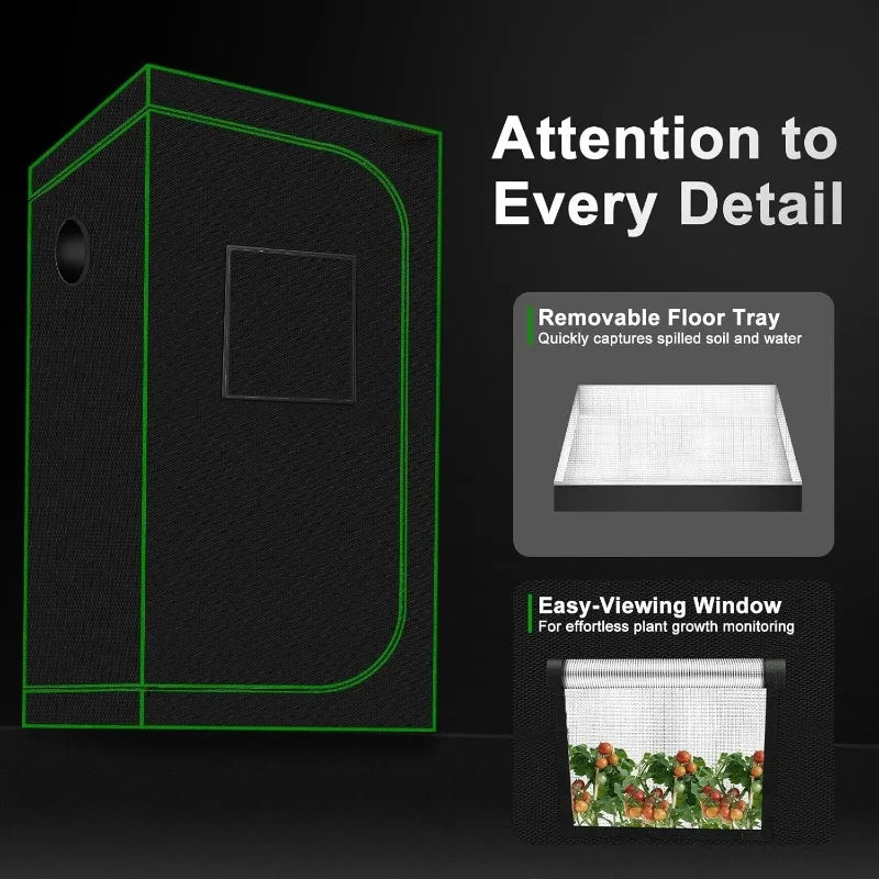 Hydroponic Grow Tent 48x24x60 Mylar with Observation Window