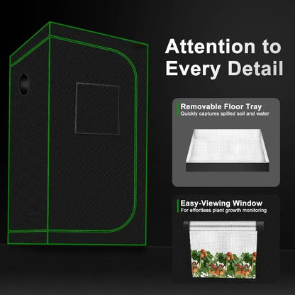 Hydroponic Grow Tent 48x24x60 Mylar with Observation Window