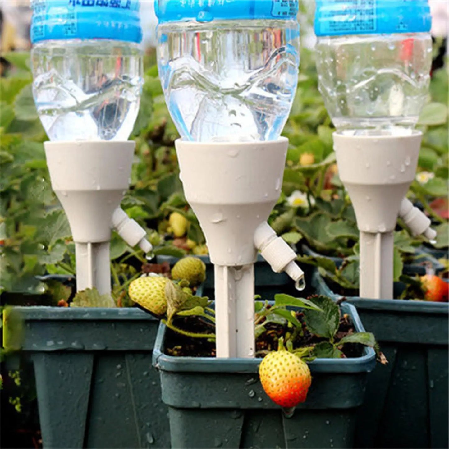 Automatic Plant Watering Spikes 3 pcs Self Watering Devices with Control Valve for Potted Plants Garden Patio Vacation Home Care