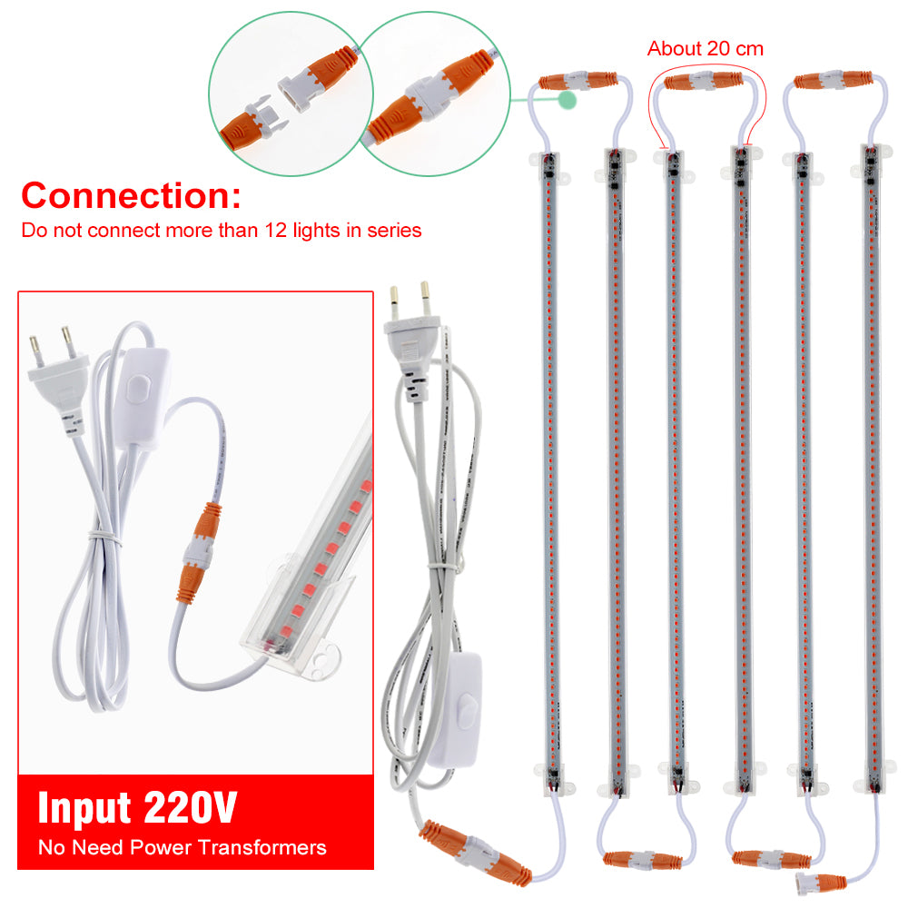 SMD 2835 LED Bar Light 4000K EU Plug - Full Spectrum
