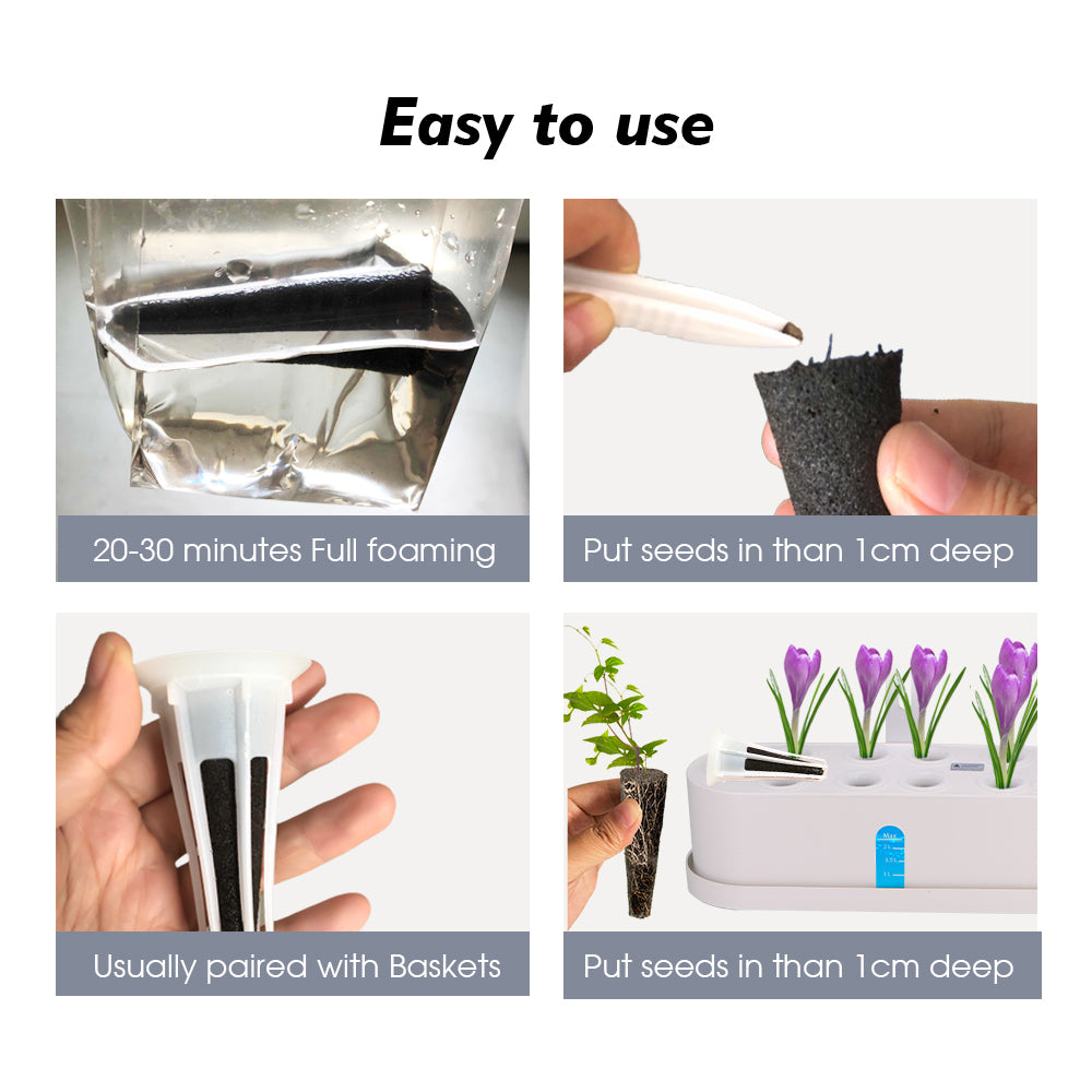 Seed Starter Hydroponic Growing Sponges for Seed Starters & Transplants