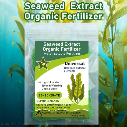 Seaweed Extract Organic Fertilizer 60g: Organic 20-20-20 for Bonsai