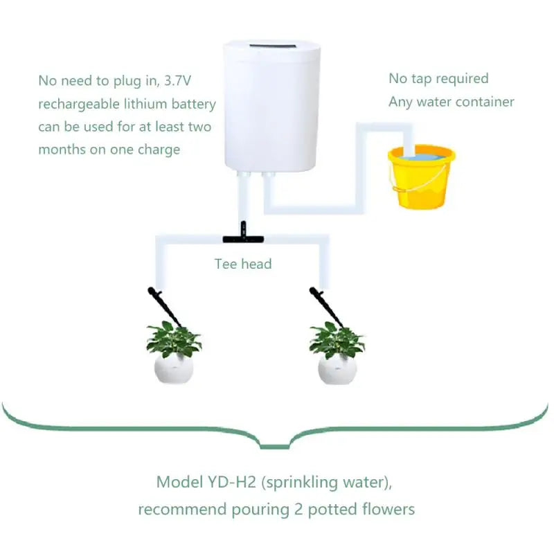 2 Head Automatic Watering Pump Controller Garden Gadget Drip Irrigation Device Pump Timer System Flower Plant Home Sprinkler