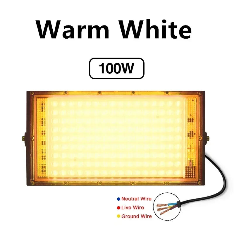 Full Spectrum LED Grow Light Phyto Lamp AC 220V 50W 100W with EU Plug for Greenhouse Hydroponic Plant Growth Floodlight Lighting