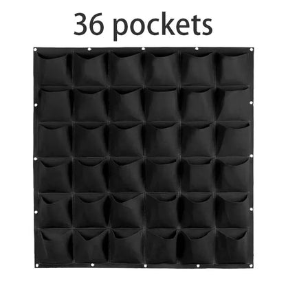 Multi-pocket Green Vertical Hanging Garden Planter Vegetable Fruit Flower Pots Bag Wall Mount Hanging Grow Bags Seeding Pots