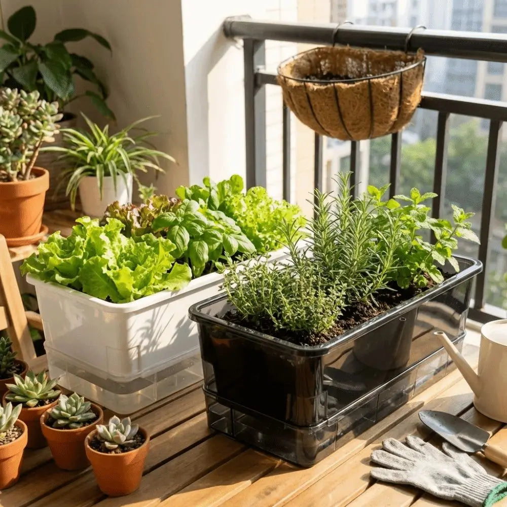 Plastic Hydroponic Plant Pots Thicken Cultivation Box Seedling Tray Self Watering Planting Container Balcony Vegetable Pot