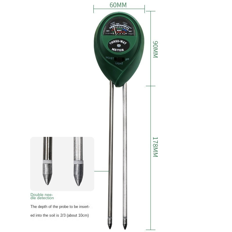 LCD Soil pH Meter: 3-in-1 Digital Tester for Garden & Plants