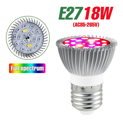LED Grow Light Bulb 28W E27/E26 Full Spectrum for Indoor Plants