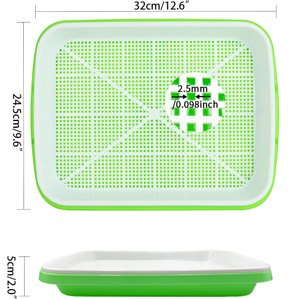 Seed Tray: Microgreens Sprouter Tray - Hydroponic Garden Starter Kit