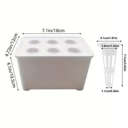 Hydroponic Grower Kit: 6-Hole Self-Watering Seedling Pots