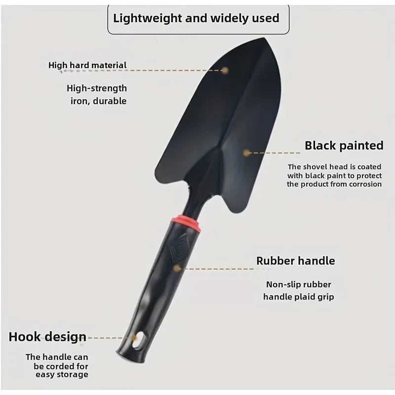 Metal Garden Trowel - Ergonomic Handle, Orange Trim