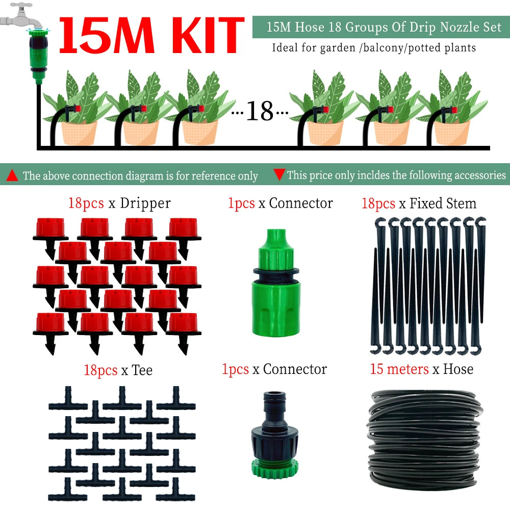 Greenhouse Irrigation Dripper System 10M-30M Automatic Watering