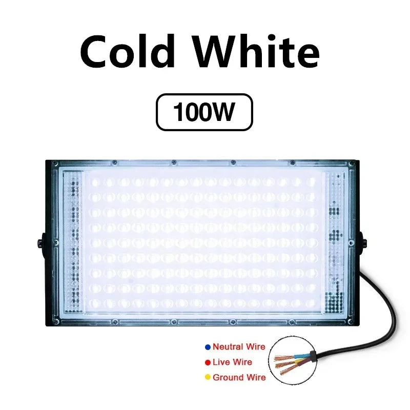 Full Spectrum LED Grow Light Phyto Lamp AC 220V 50W 100W with EU Plug for Greenhouse Hydroponic Plant Growth Floodlight Lighting