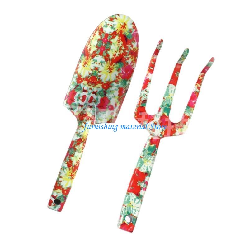 Floral Garden Tool Set for Women - Stainless Trowel & Fork