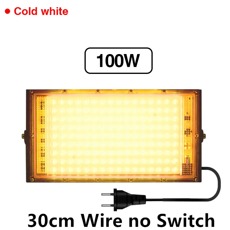 Full Spectrum LED Grow Light Phyto Lamp AC 220V 50W 100W with EU Plug for Greenhouse Hydroponic Plant Growth Floodlight Lighting