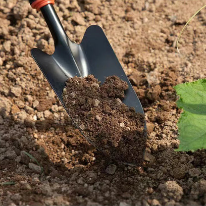 Metal Garden Trowel - Ergonomic Handle, Orange Trim