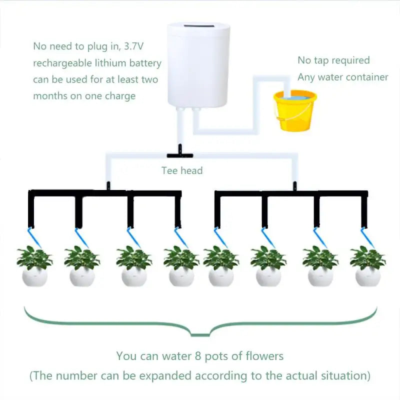 2 Head Automatic Watering Pump Controller Garden Gadget Drip Irrigation Device Pump Timer System Flower Plant Home Sprinkler