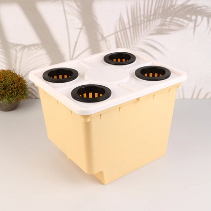 Hydroponics System Bucket With Siphon Elbows Four-Hole Cover Planting Flowerpot Soilless Culture Vegetable Nursery Fruit Bucket