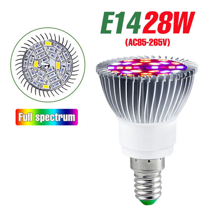 LED Grow Light Bulb 28W E27/E26 Full Spectrum for Indoor Plants