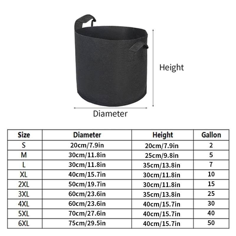 Grow Bags: Felt Planting Bag with Handles for Tomatoes & Potatoes