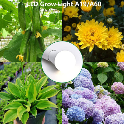 LED Grow Light Bulbs A19/A60 Full Spectrum E27 Base 11W