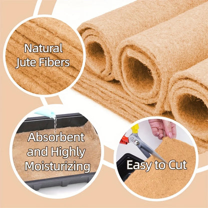 5Pcs Felt Cloth Plant Propagation Pad For Agricultural & Horticultural Seeding Mat Jute Fiber Grow Mat Hydroponic Grow Pads