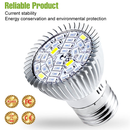 LED Grow Light Bulb 28W E27/E26 Full Spectrum for Indoor Plants