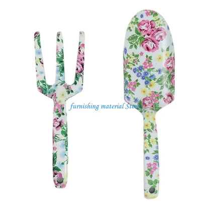 Floral Garden Tool Set for Women - Stainless Trowel & Fork