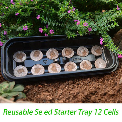 Seed Starter Trays 12-Cell Reusable for Greenhouse & Garden