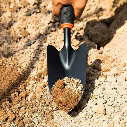Metal Garden Trowel - Ergonomic Handle, Orange Trim