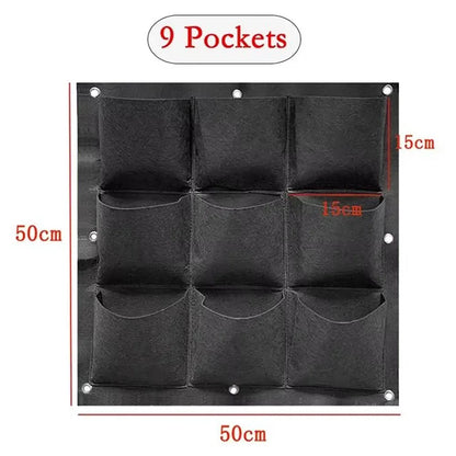 Multi-pocket Green Vertical Hanging Garden Planter Vegetable Fruit Flower Pots Bag Wall Mount Hanging Grow Bags Seeding Pots