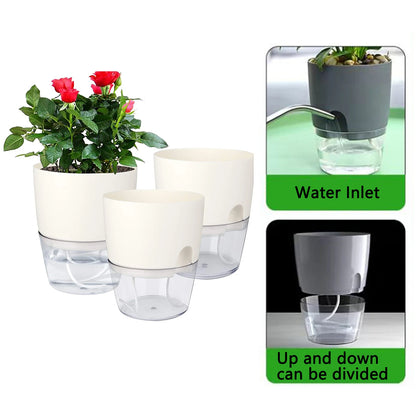 8.2cm Hydroponic Pot Self Watering Flower Pot Liquid Farming Soilless Cultivation Planter Cotton Rope Watering