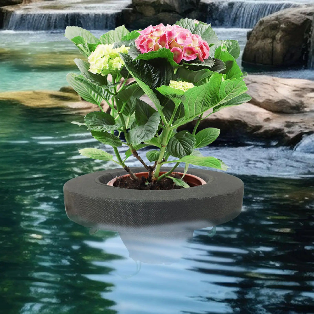 Pond Planter Basket Durable Nonwoven Fabric Flowerpot Floating Island for Outdoor Hydroponic Gardening