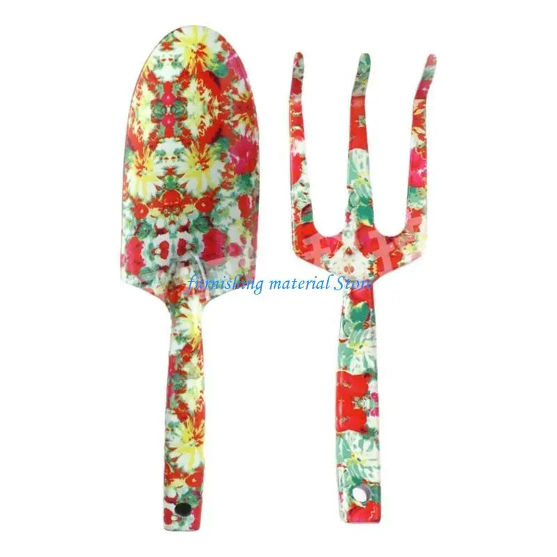 Floral Garden Tool Set for Women - Stainless Trowel & Fork