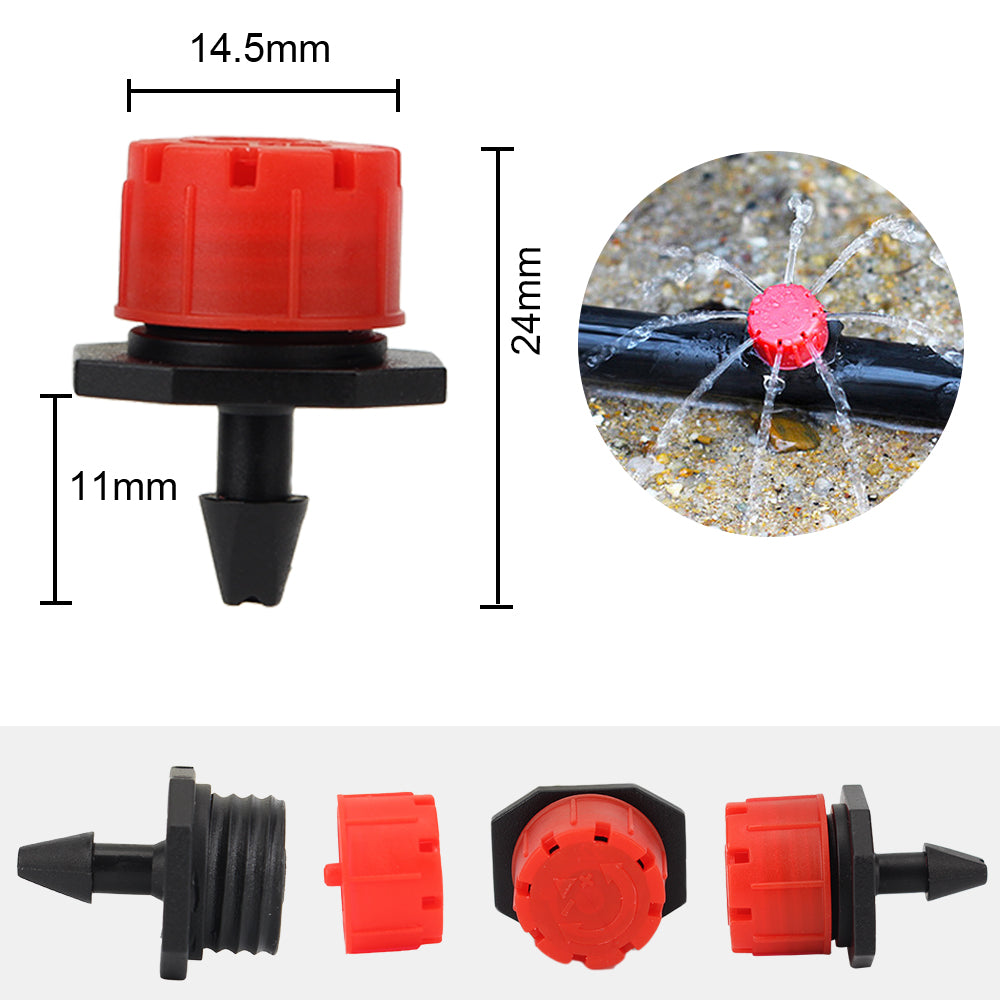 4/7mm Adjustable Irrigation Drippers - 50Pcs for Flower Beds