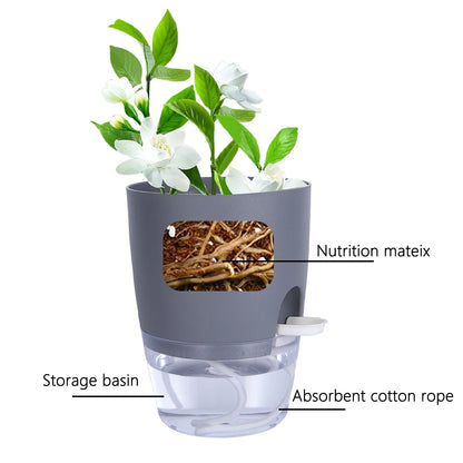 8.2cm Hydroponic Pot Self Watering Flower Pot Liquid Farming Soilless Cultivation Planter Cotton Rope Watering