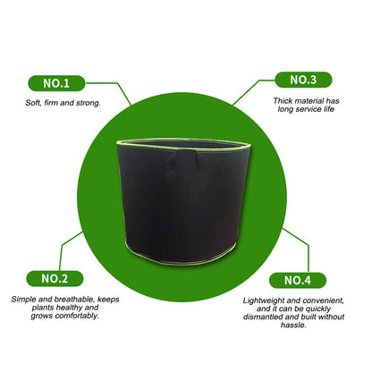 Felt Grow Bags 1-10 Gallon: Reusable Plant Pots with Handles