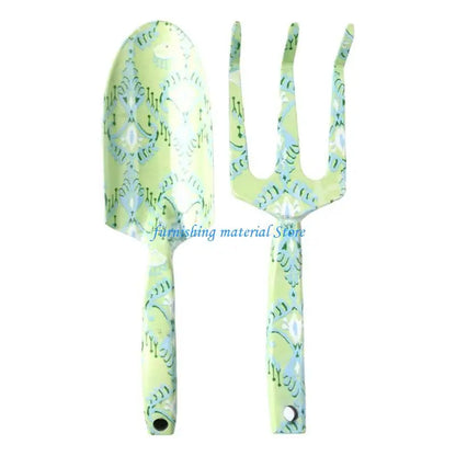 Floral Garden Tool Set for Women - Stainless Trowel & Fork