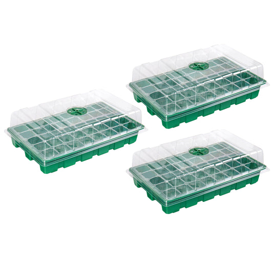 Seed Tray 3pcs, 40-Cell Propagator with Cover for Greenhouse