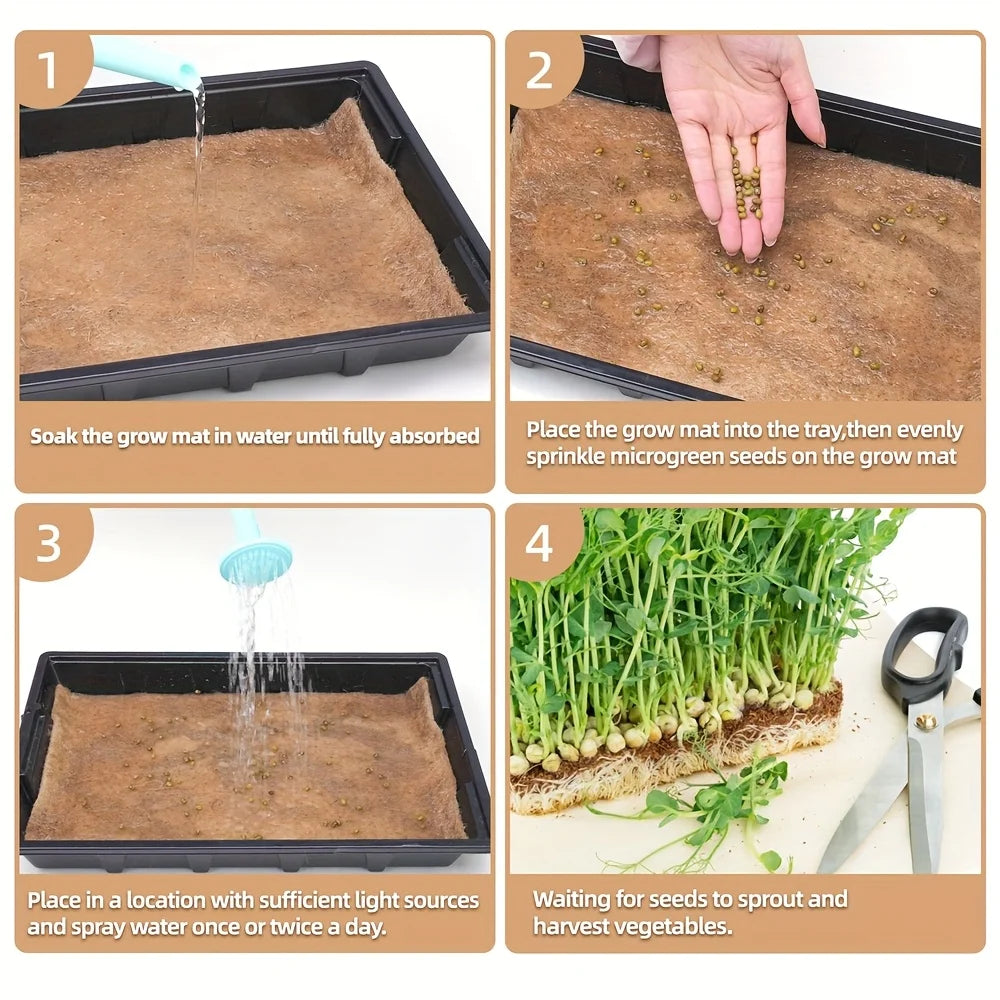 5Pcs Felt Cloth Plant Propagation Pad For Agricultural & Horticultural Seeding Mat Jute Fiber Grow Mat Hydroponic Grow Pads