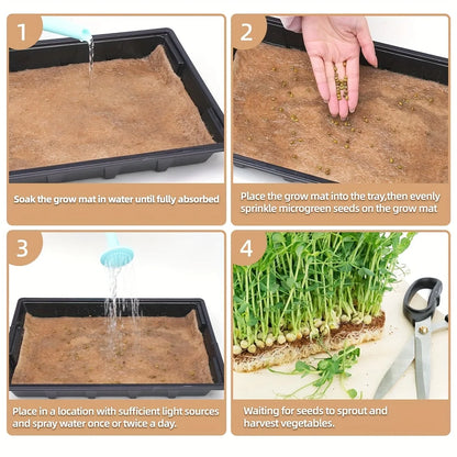 5Pcs Felt Cloth Plant Propagation Pad For Agricultural & Horticultural Seeding Mat Jute Fiber Grow Mat Hydroponic Grow Pads